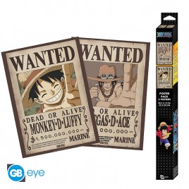 ONE PIECE - Set 2 Chibi Posters - Wanted Luffy & Ace (52x38) x4
