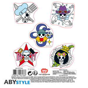 ONE PIECE - Stickers - 16x11cm/ 2 sheets -  Straw Hat Skulls x5*