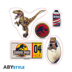 JURASSIC PARK - Stickers - 16x11cm/ 2 planches - Dinosaures x5 *