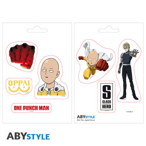 ONE PUNCH MAN - Stickers - 16x11cm/ 2 planches - Saitama et Icônesx5*