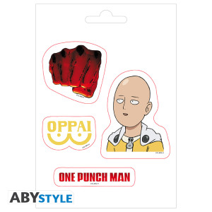 ONE PUNCH MAN - Stickers - 16x11cm/ 2 sheets - Saitama and Icons x5*