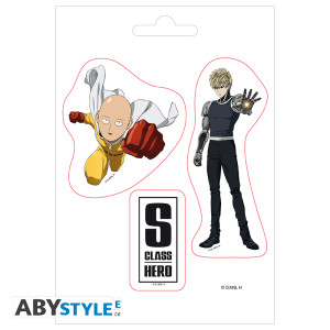 ONE PUNCH MAN - Stickers - 16x11cm/ 2 planches - Saitama et Icônesx5*