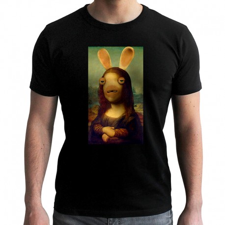 RAVING RABBIDS Man black Tshirt La Joconde Abysse Corp