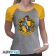 HARRY POTTER - Tshirt "Hufflepuff" woman SS grey & yellow - premium