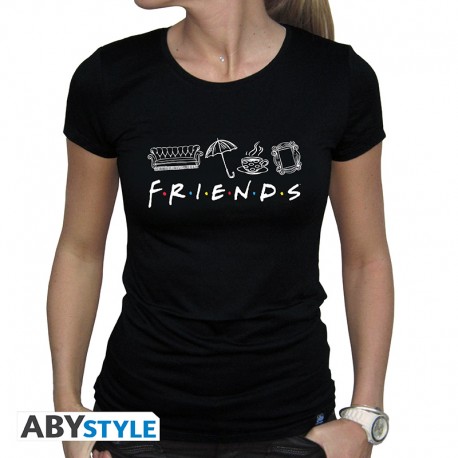 FRIENDS - Tshirt "Friends" woman SS black - basic