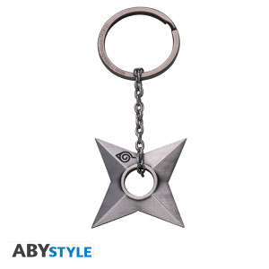 NARUTO SHIPPUDEN - Keychain 3D - Shuriken Konoha X4