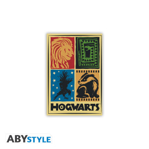 HARRY POTTER - Standard Magnet - Hogwarts 4 Houses x4