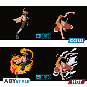 ONE PIECE - Mug Heat Change - 460 ml - Luffy & Ace x2