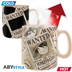 ONE PIECE - Mug Heat Change - 460 ml - Wanted - cardboard box x2