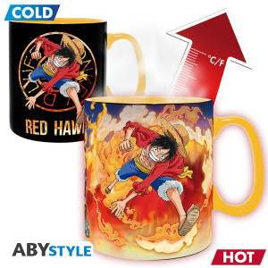 ONE PIECE - Mug Heat Change - 460 ml - Luffy & Sabo-card box x2