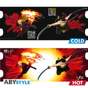 ONE PIECE - Mug Heat Change - 460ml - Zoro & Sanji - cardboardx2