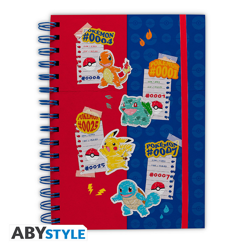 POKEMON - Notebook A5 Spiral "Blue & Red Partners" X4
