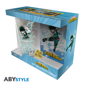 MY HERO ACADEMIA - Pck XXL glass + Pin + Pocket Notebook "Heroes"*