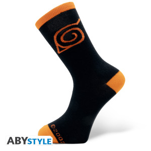NARUTO SHIPPUDEN - Socks - Black & Orange - Konoha*