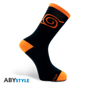 NARUTO SHIPPUDEN - Socks - Black & Orange - Konoha*