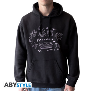 FRIENDS - Hoodie - "Scribble" man without zip black *