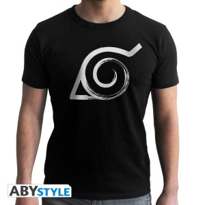 NARUTO SHIPPUDEN - Tshirt "Konoha" man SS black - new fit *