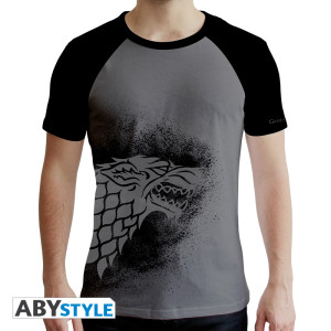 GAME OF THRONES - Tshirt "Stark" man SS grey & black - premium*