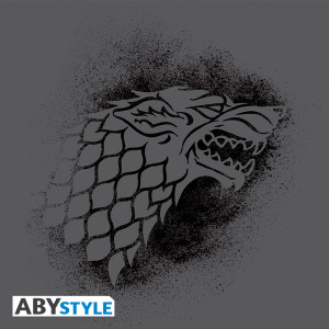 GAME OF THRONES - Tshirt "Stark" man SS grey & black - premium*