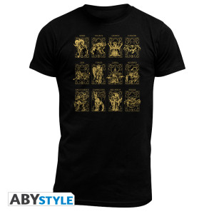 SAINT SEIYA - Tshirt "12 Golden Saints" man SS black - basic *