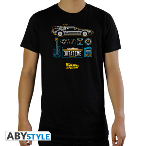 BACK TO THE FUTURE - Tshirt "DeLorean" man SS black - basic*