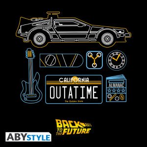 BACK TO THE FUTURE - Tshirt "DeLorean" man SS black - basic*