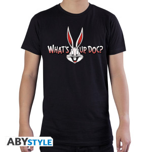 LOONEY TUNES - Tshirt "What's up doc" man SS black - basic*