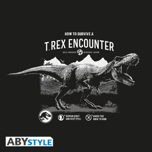JURASSIC WORLD  - Tshirt "Survive to a T-Rex" SS black- basic*