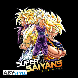 DRAGON BALL - Tshirt noir unisexe - Saiyans