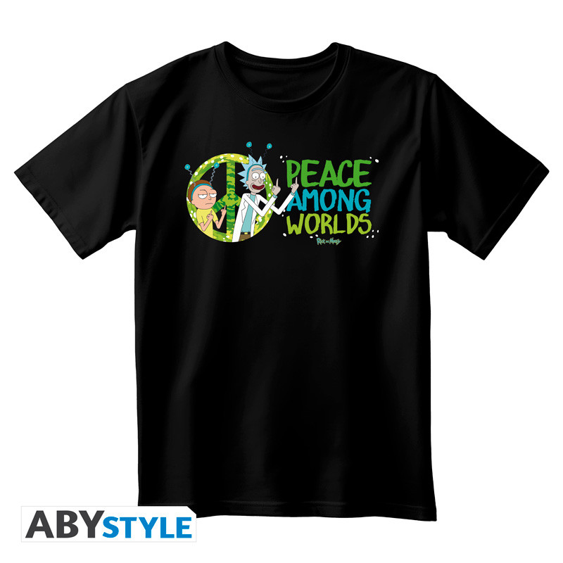 RICK AND MORTY - Tshirt unisex black - Peace Among Worlds