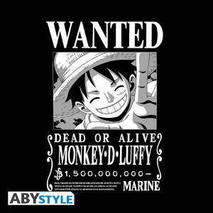 ONE PIECE - Tshirt noir unisexe - Wanted Luffy NB