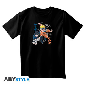 NARUTO - Tshirt unisex black - Naruto & Sasuke