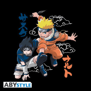 NARUTO - Tshirt unisex black - Naruto & Sasuke