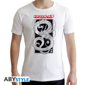 DRAGON BALL - Tshirt white new fit - DBZ/ Shenron N&B