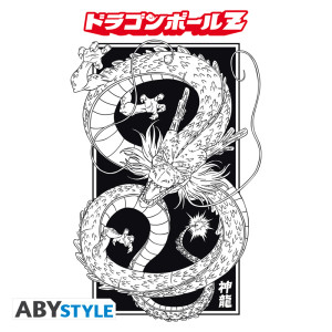 DRAGON BALL - Tshirt white new fit - DBZ/ Shenron N&B