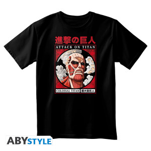 ATTACK ON TITAN - Tshirt noir unisexe - Titan Colossal