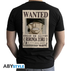 ONE PIECE - Tshirt new fit black - Wanted Zoro
