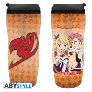 FAIRY TAIL - Travel mug "Lucy, Natsu & Emblem" *
