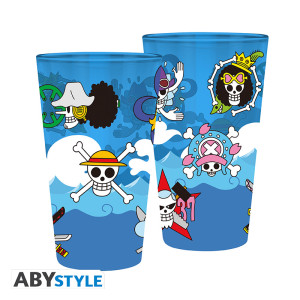 ONE PIECE - Large Glass - 400ml - Skulls - box x2