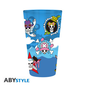 ONE PIECE - Large Glass - 400ml - Skulls - box x2