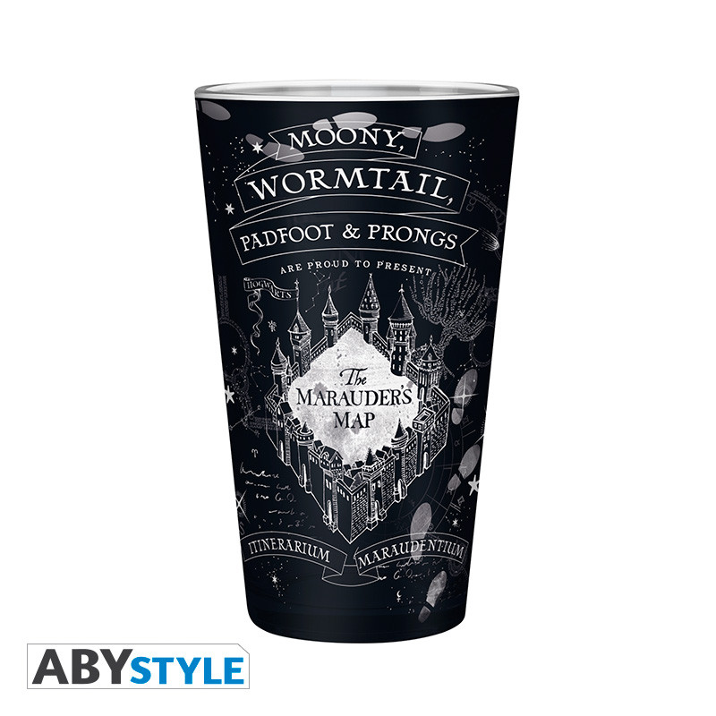 HARRY POTTER - Large Glass - 400ml - Marauder's map - Matte x2