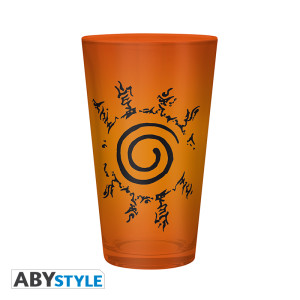 NARUTO SHIPPUDEN - Large Glass - 400ml - Konoha & Seal - box x2