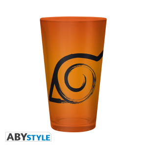 NARUTO SHIPPUDEN - Large Glass - 400ml - Konoha & Seal - box x2
