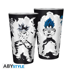 DRAGON BALL SUPER - Premium Large Glass -400ml- Goku/Vegeta - box x2