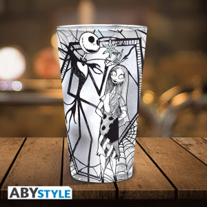 NIGHTMARE BEFORE XMAS - Large Glass - 400ml - Jack & Sally - box x2