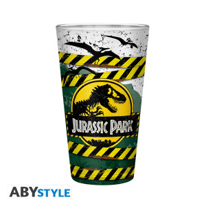 JURASSIC PARK - Verre XXL - 400 ml - Danger high voltage - x2