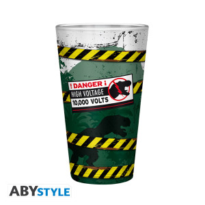 JURASSIC PARK - Large Glass - 400ml -Danger High Voltage - x2
