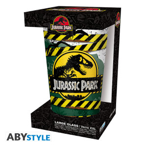 JURASSIC PARK - Verre XXL - 400 ml - Danger high voltage - x2