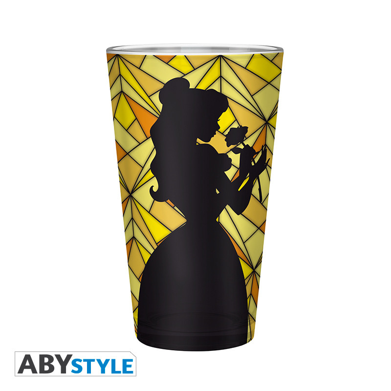 DISNEY - Large Glass - 400ml - The Beauty & the Beast : Belle - x2