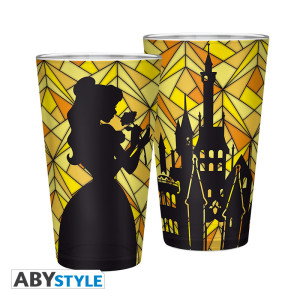 DISNEY - Large Glass - 400ml - The Beauty & the Beast : Belle - x2